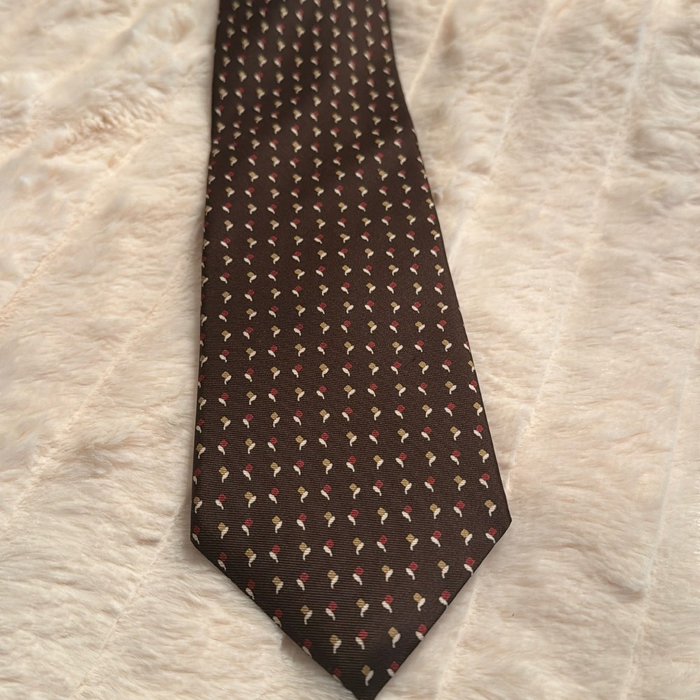 Yves Laurent brown and tan silk